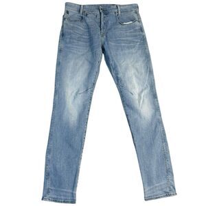 G Star Raw Jeans Men 32x32 D Staq Slim Button Fly Faded Light Blue Stretch Denim